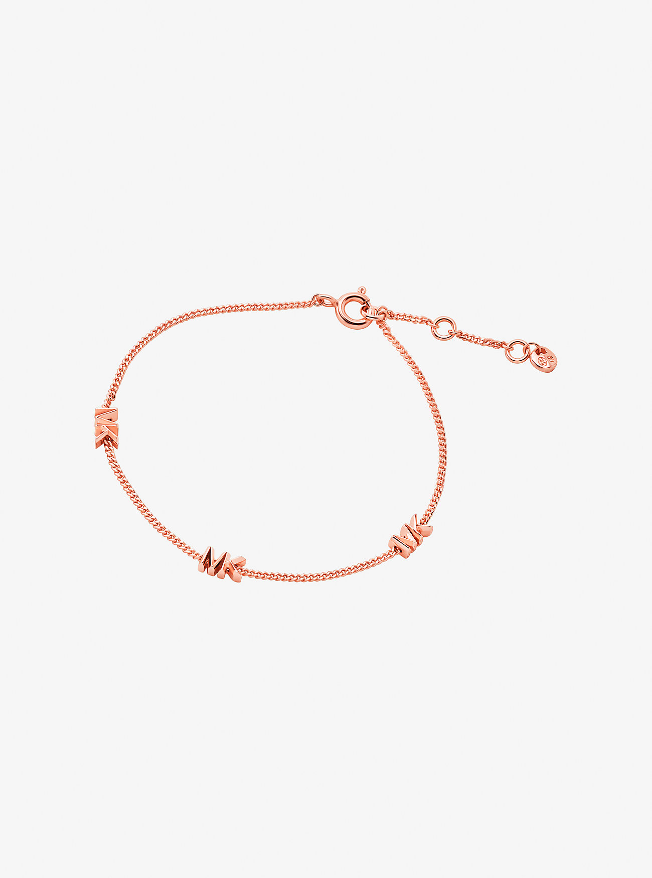 Precious Metal-Plated Sterling Silver Logo Bracelet - ROSE GOLD