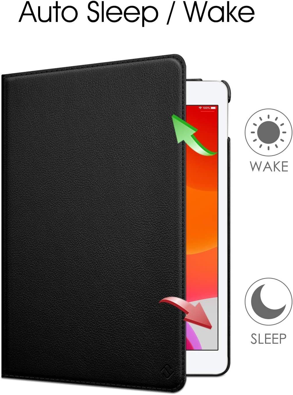 Fintie Tablet-Hülle Hülle für iPad 10.2 Zoll 9.Generation / 8. Gen / 7. Gen (Modell 2021/2020/2019) mit Pencil Halter - 360 Grad Rotierend Stand Schutzhülle Cover mit Auto Schlaf/Wach Funktion
