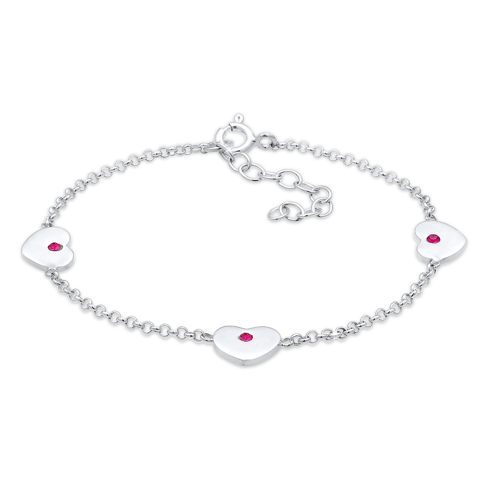 Elli Elli Bracelet Coeur avec Cristaux Bracelet Enfants- (925/1000) Argent Bracelet