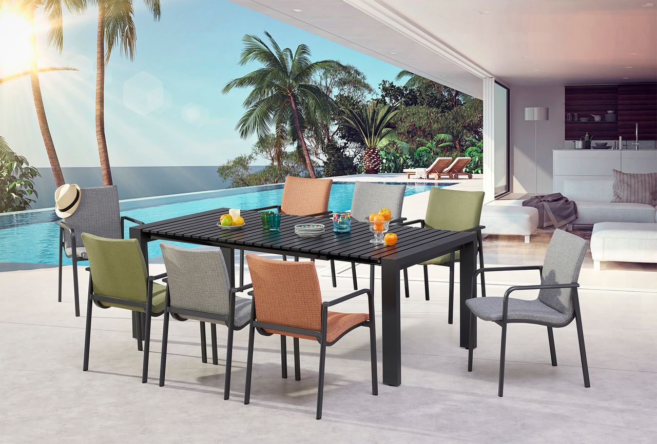 BEST Dining-Sessel Positano anthrazit/terracotta
