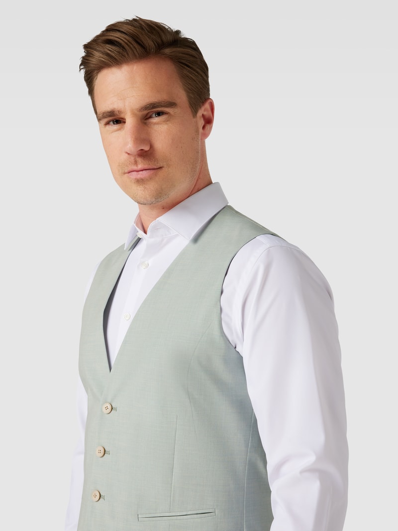 Slim Fit Anzugweste mit Leistentaschen Modell 'Emil' in türkis