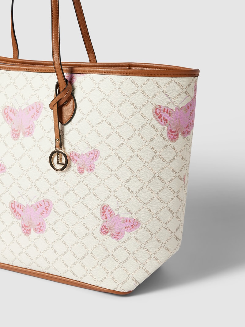 Shopper mit Allover-Muster Modell 'FILIBERTA' in ecru