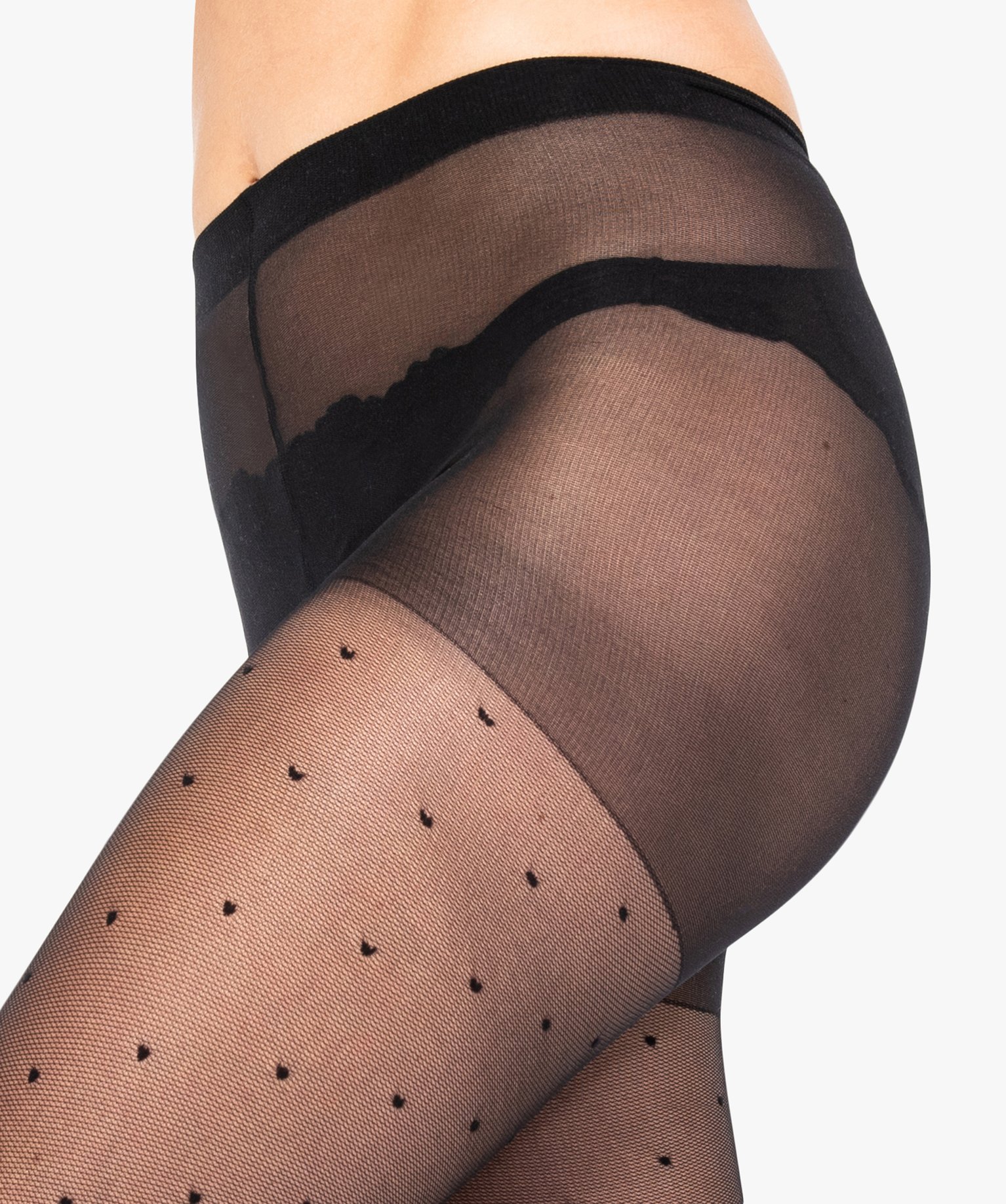 Collants femme à motifs plumetis noir | GEMO