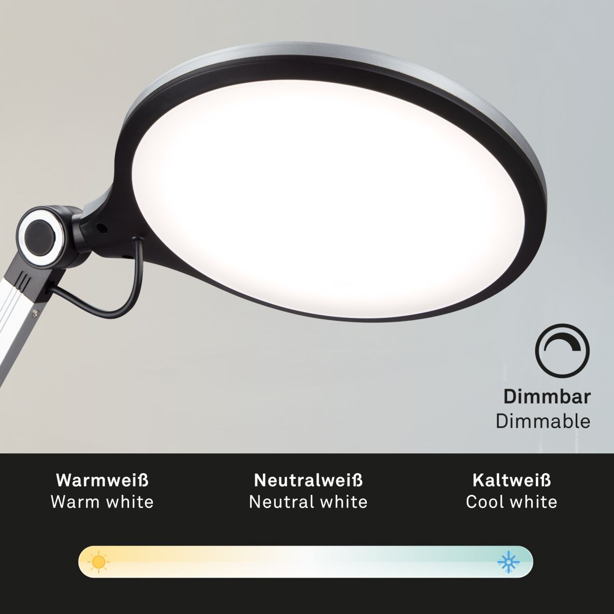 Briloner LED Tischleuchte Office silberfarben