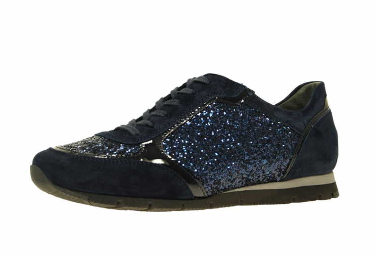 SEMLER Sneaker blau SAMT-CHEV/GLITTER/LACK