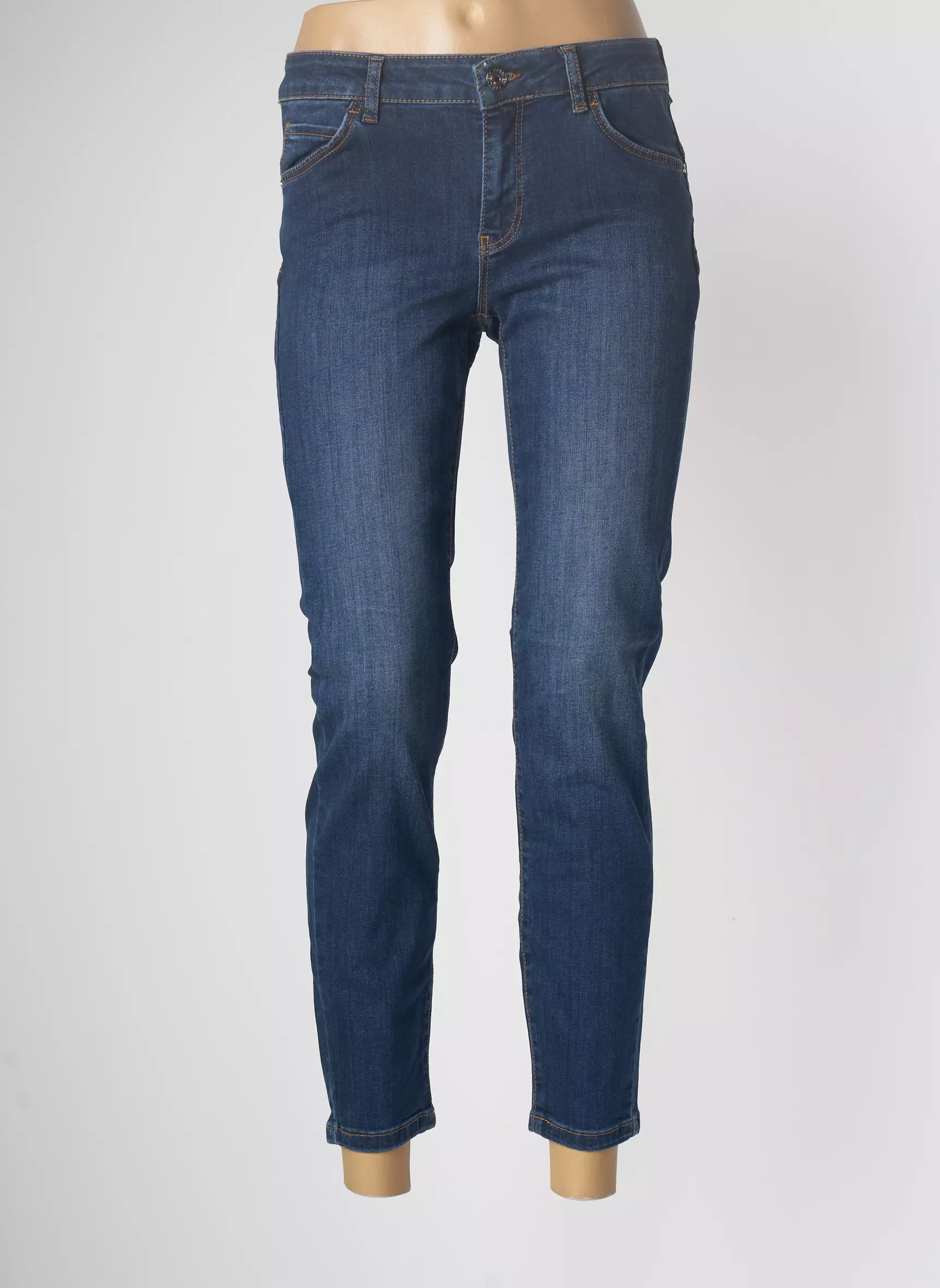Caractere Jeans Coupe Slim Femme couleur bleu