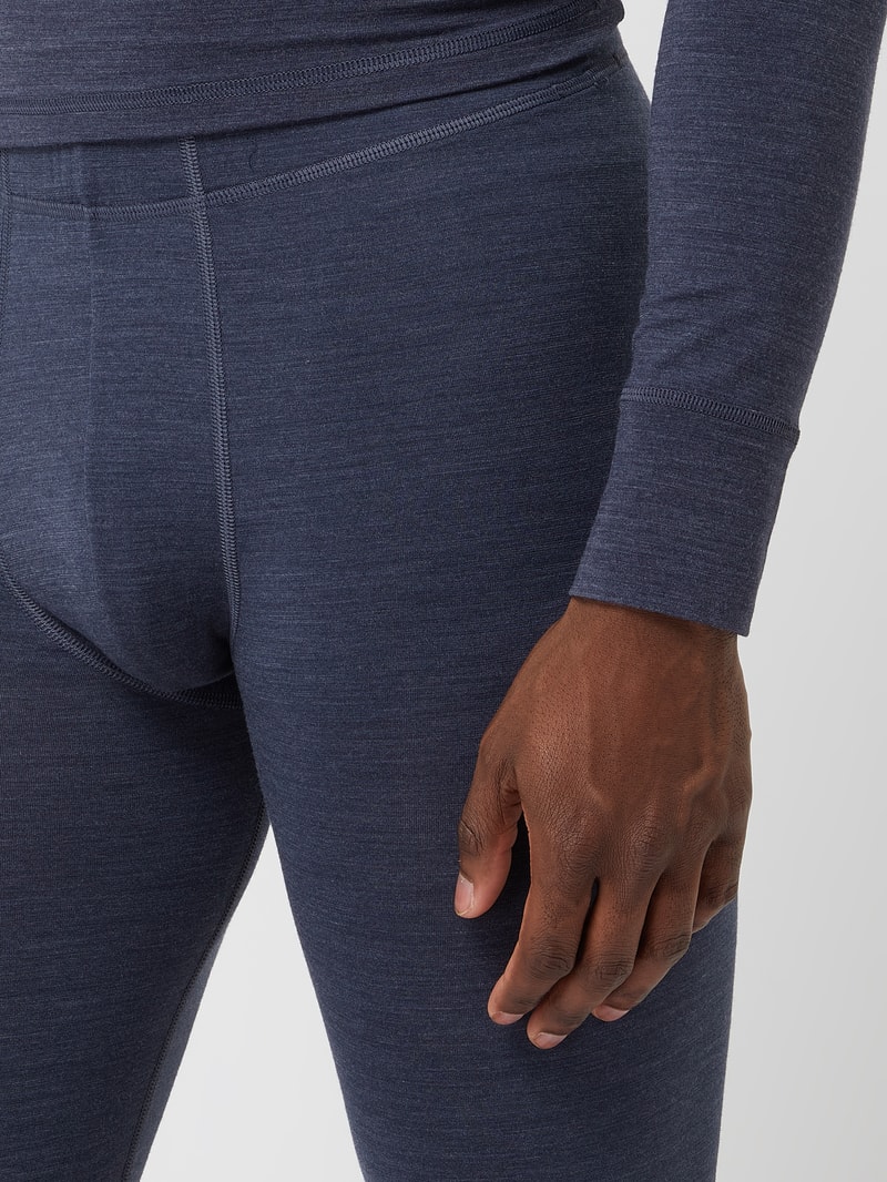 Long Johns aus Wollmischung in marineblau