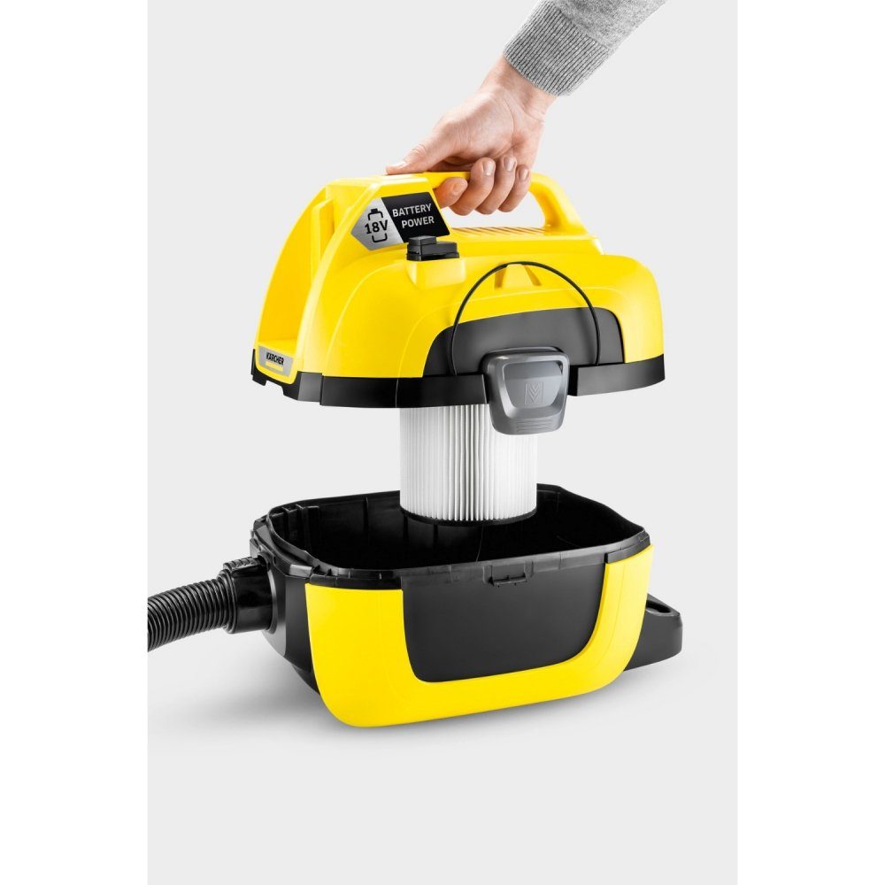 KÄRCHER Nass-Trocken-Akkusauger WD 1 Compact Battery solo - Akku-Nass-/Trockensauger - gelb/schwarz