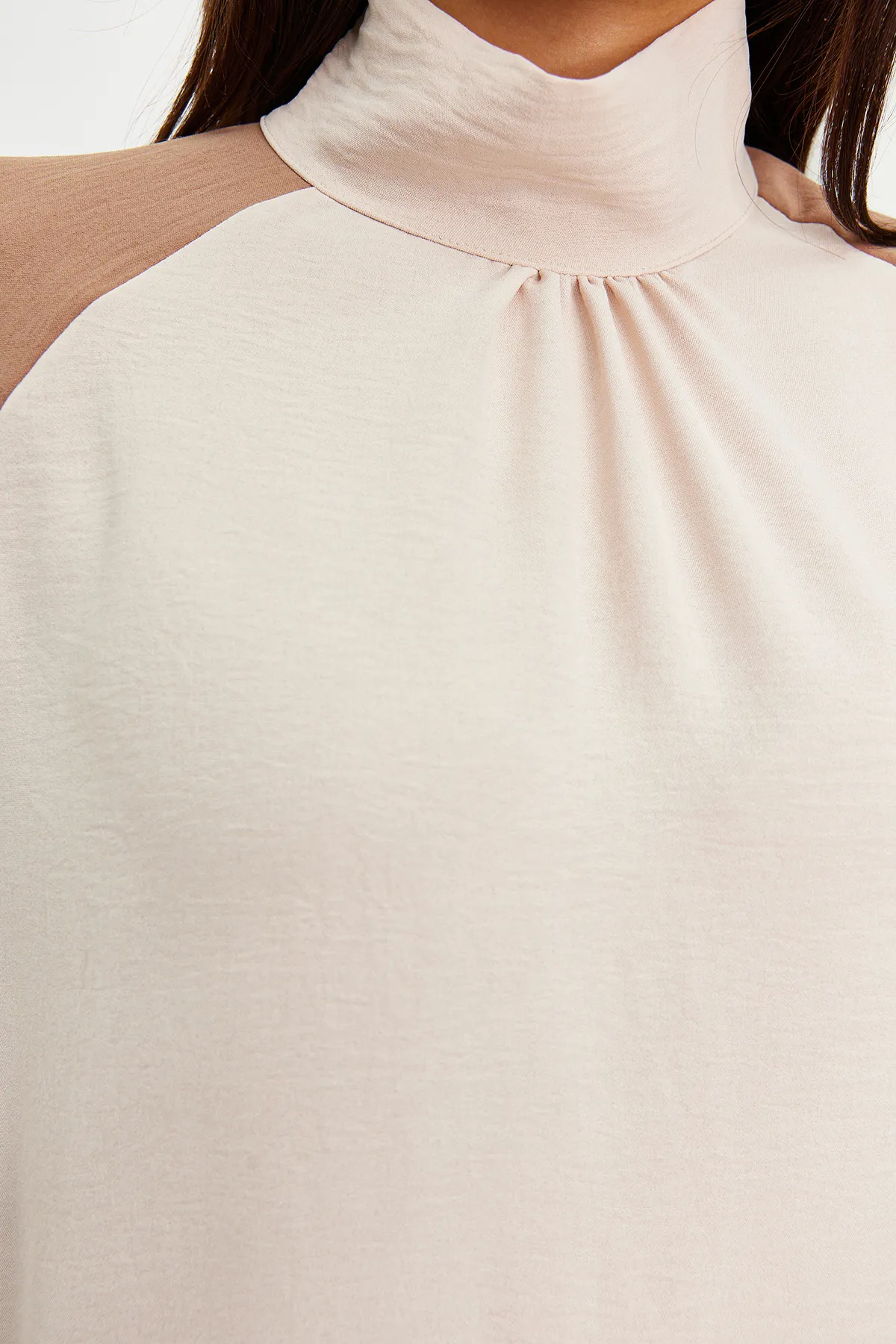 Trendyol Modest  Steinfarbenes, gewebtes Aerobin-Kaftankleid mit Blockfarben TCTSS24KK00000
