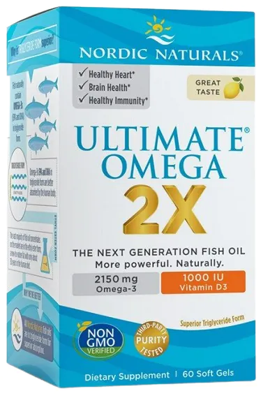 Nordic Naturals Ultimate Omega 2x med D3-vitamin 2150 mg citron, kapsler