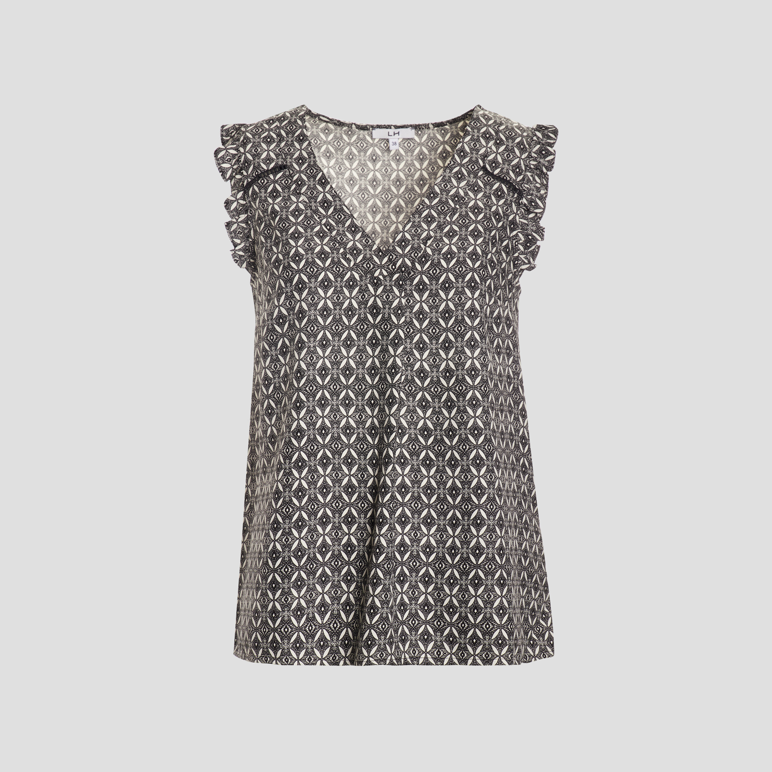 Blouse sans manches épaules volantées ecru femme | La Halle