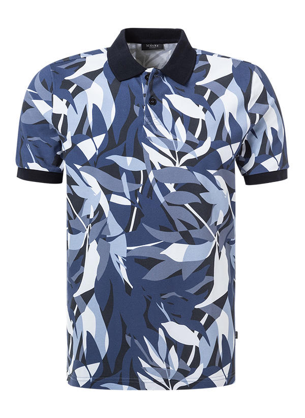 Maerz, Polo-Shirt, Baumwoll-Piqué, navy-weiß gemustert