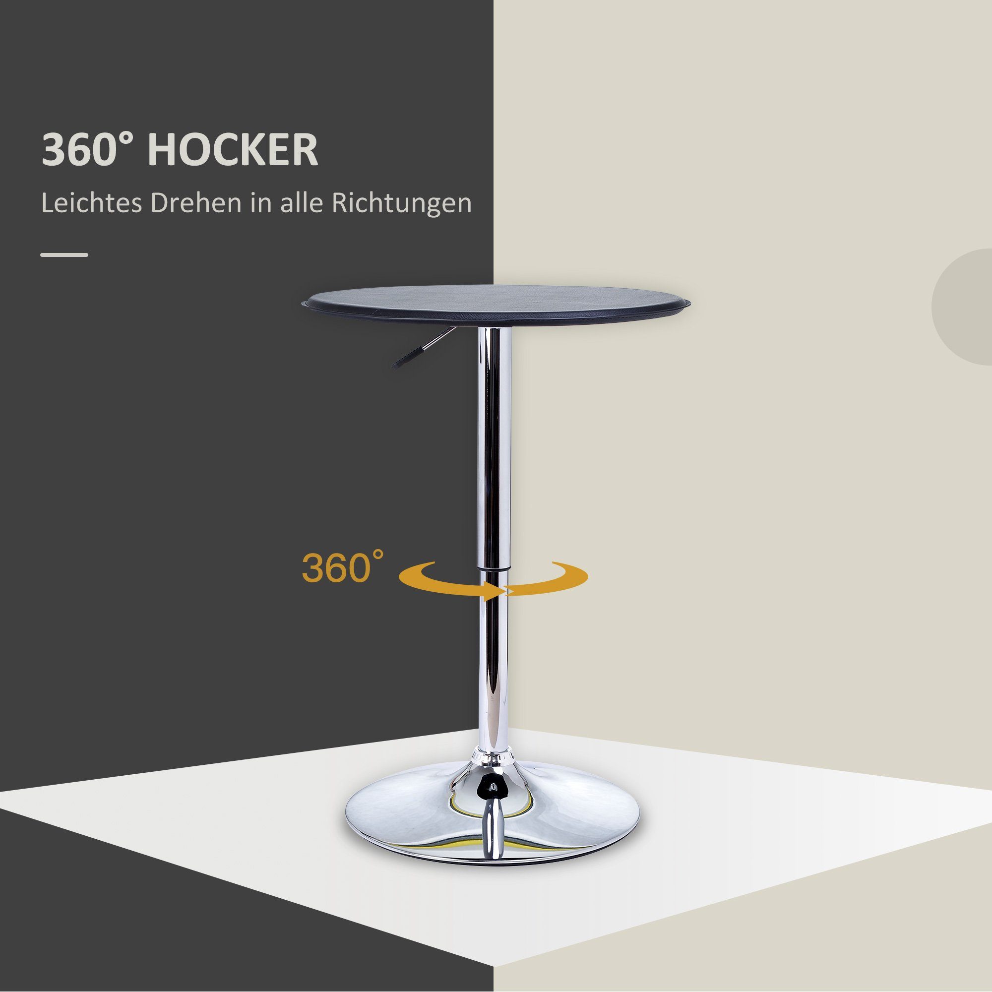 HOMCOM Bartisch Esstisch, Küchentisch, Küchentresen Tresentisch für Wohnzimmer (Stehtisch, 1-St., Bartisch), Leicht zu reinigen