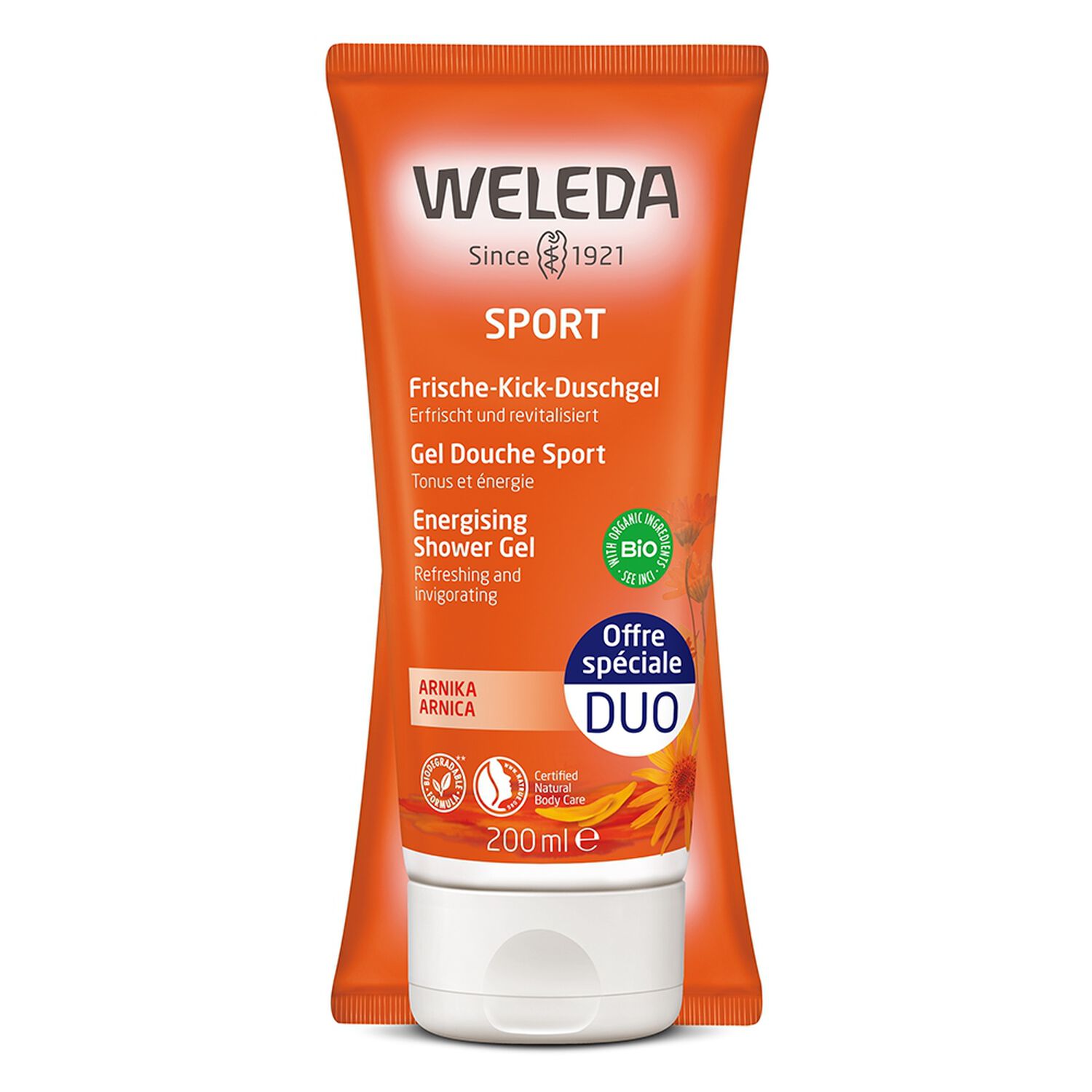 Weleda Arnica Crème de Douche Sport - Tonus et Energie - 2 x 200 ml