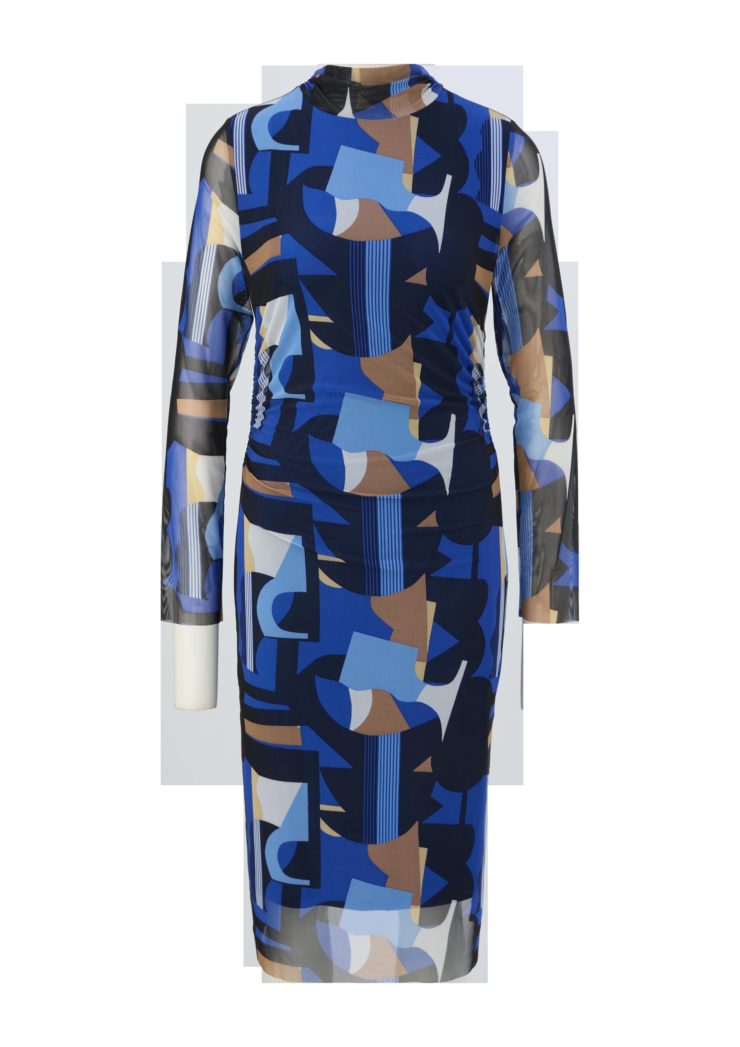 Mesh-Kleid mit Allover-Print  2129970-55A2