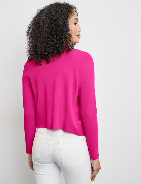 Offener Cardigan aus feinem Rippstrick
