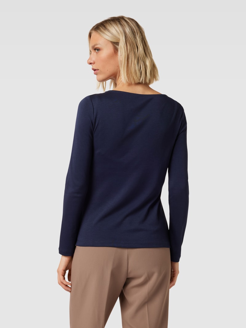 Longsleeve mit U-Boot-Ausschnitt in dunkelblau