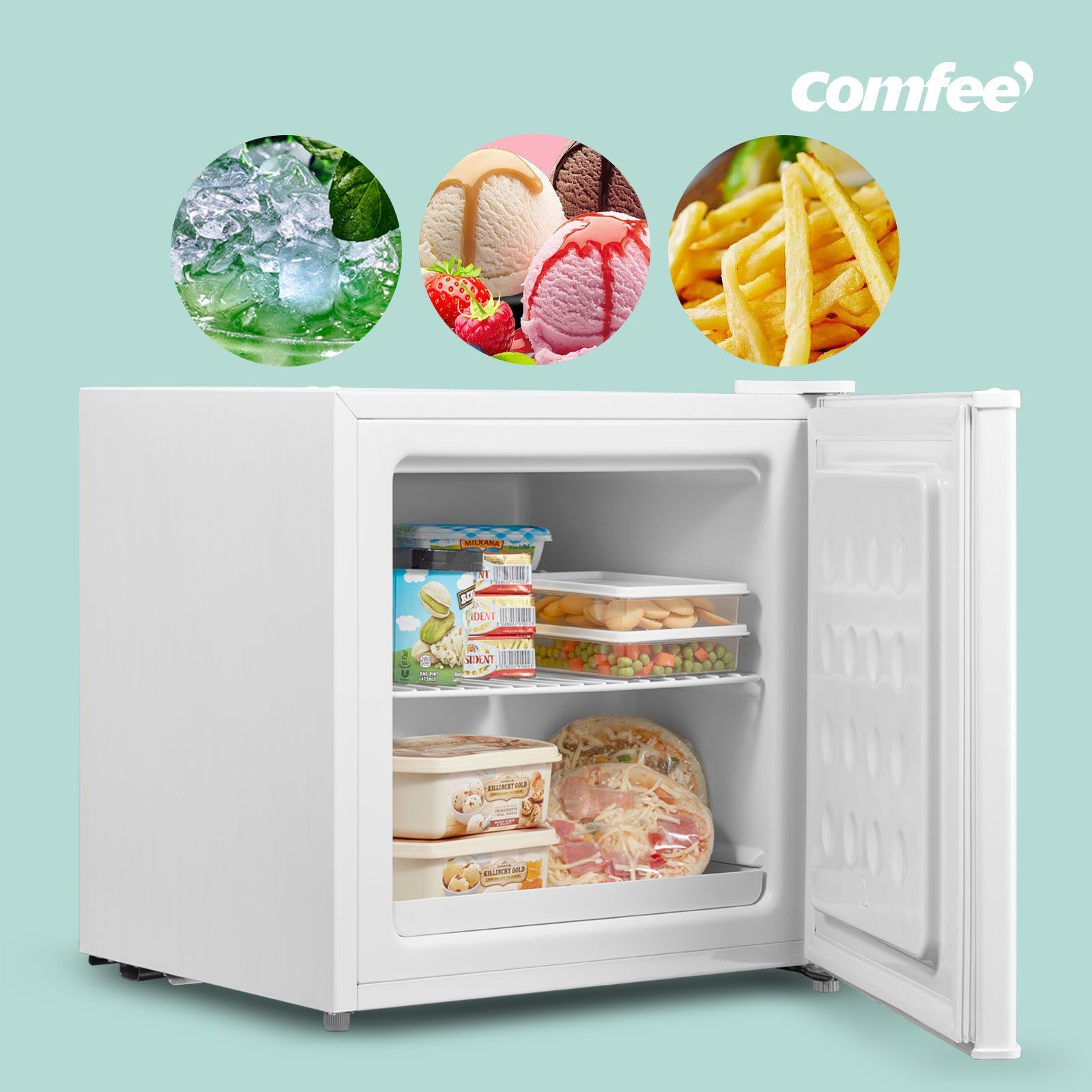 comfee Gefrierschrank RCU40WH2(E), 49.2 cm hoch, 47.2 cm breit