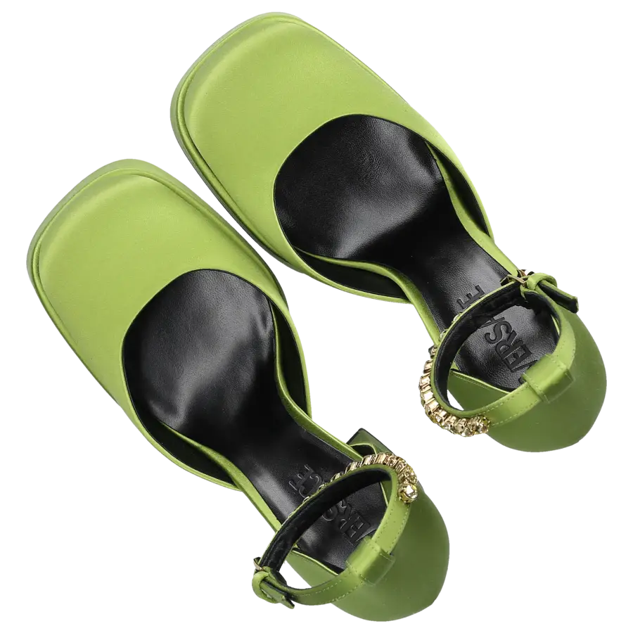 Versace - Plateaupumps MEDUSA Seide - grün