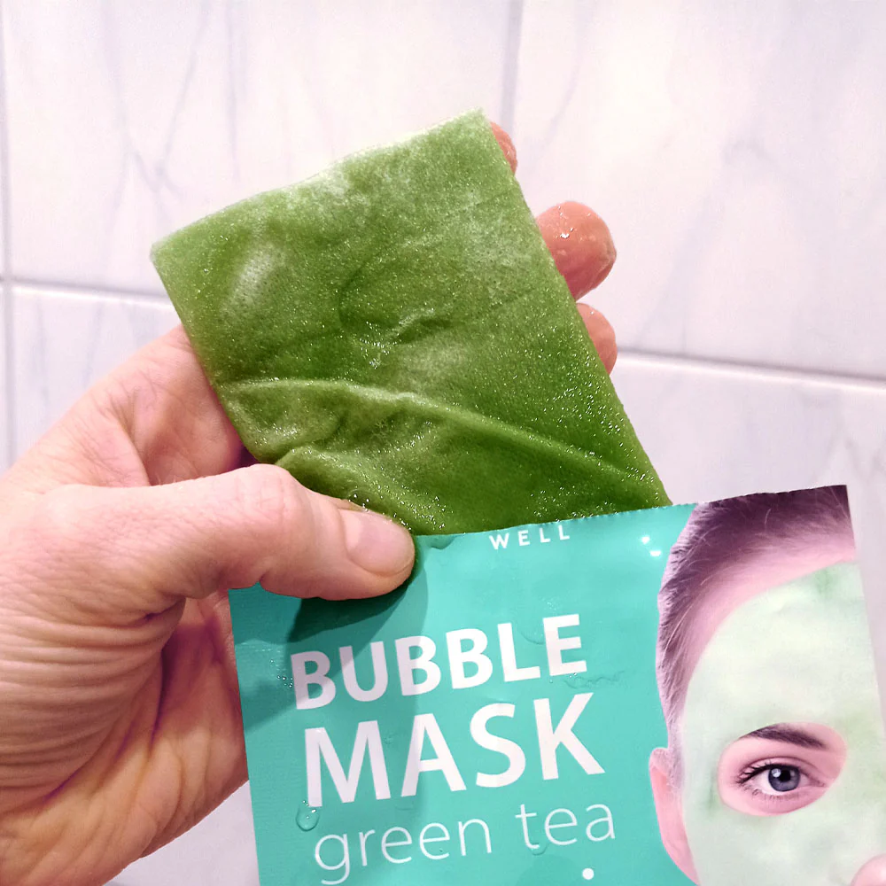 Mascarilla de burbujas de limpieza profunda – TÉ VERDE - Mascarilla facial purificante y calmante