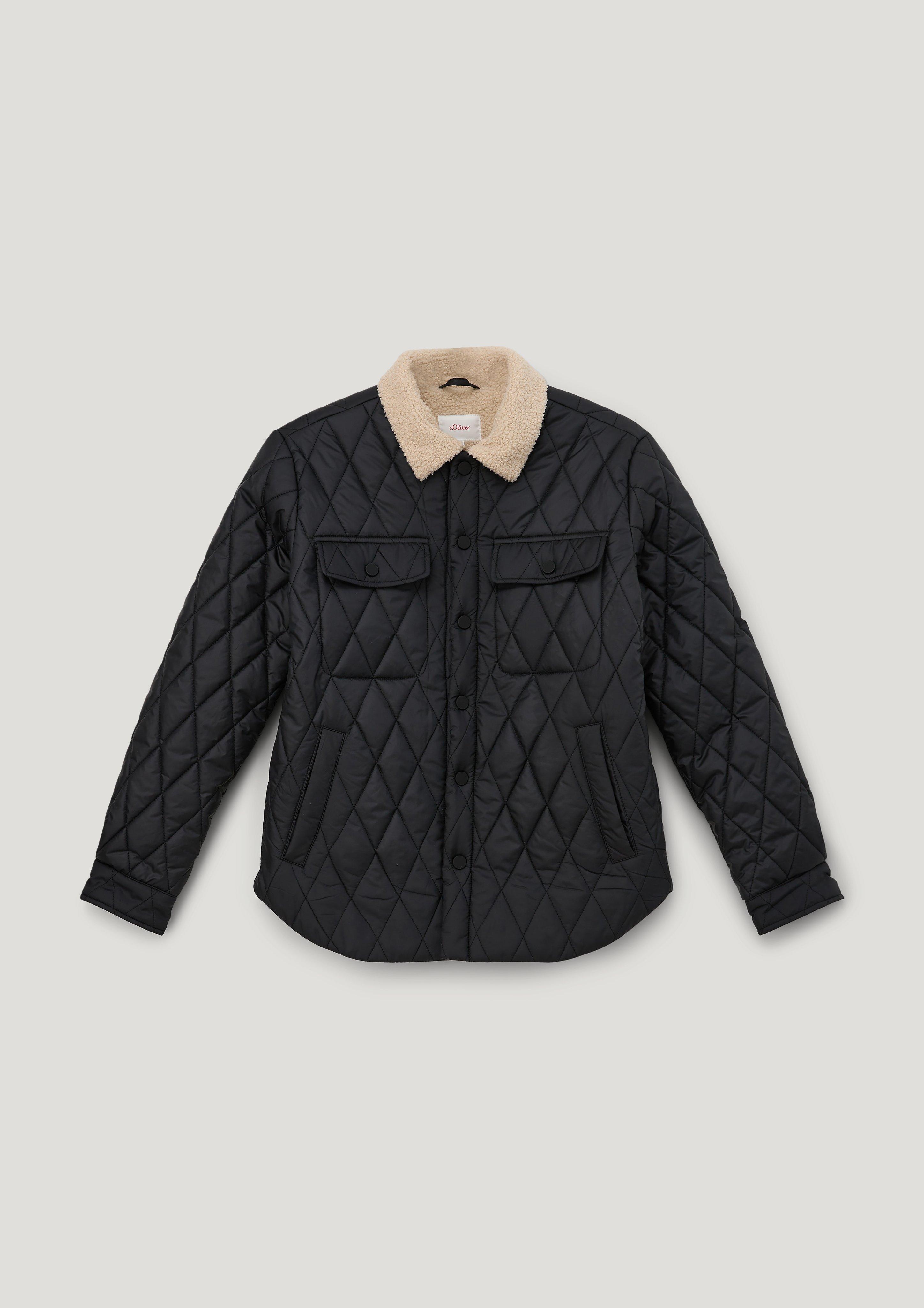 Gestepptes Overshirt mit Teddyplüsch  2134653-9999