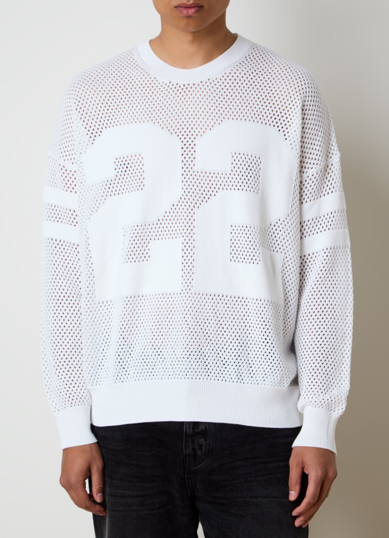 AMIRI Chunky knit sweater with print and openwork design