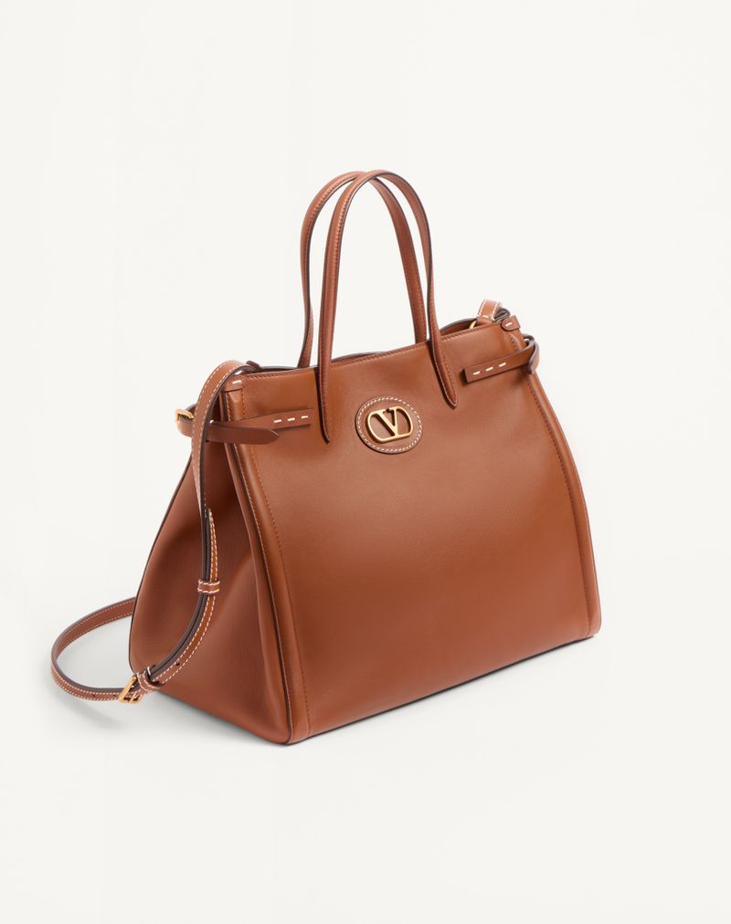Bolsa de compras Valentino Garavani Antibes média em couro de bezerro