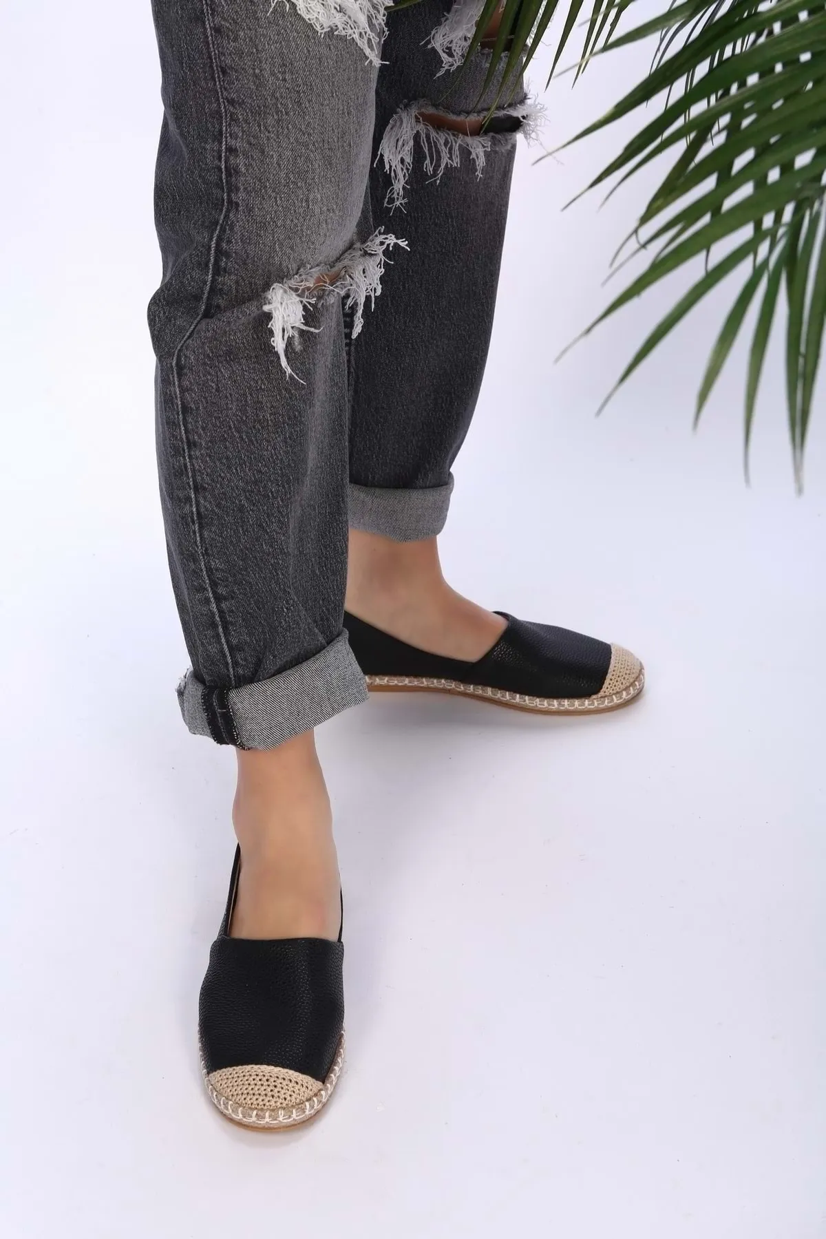 Shoeberry  Ziles Black Skin Espadrille für Damen