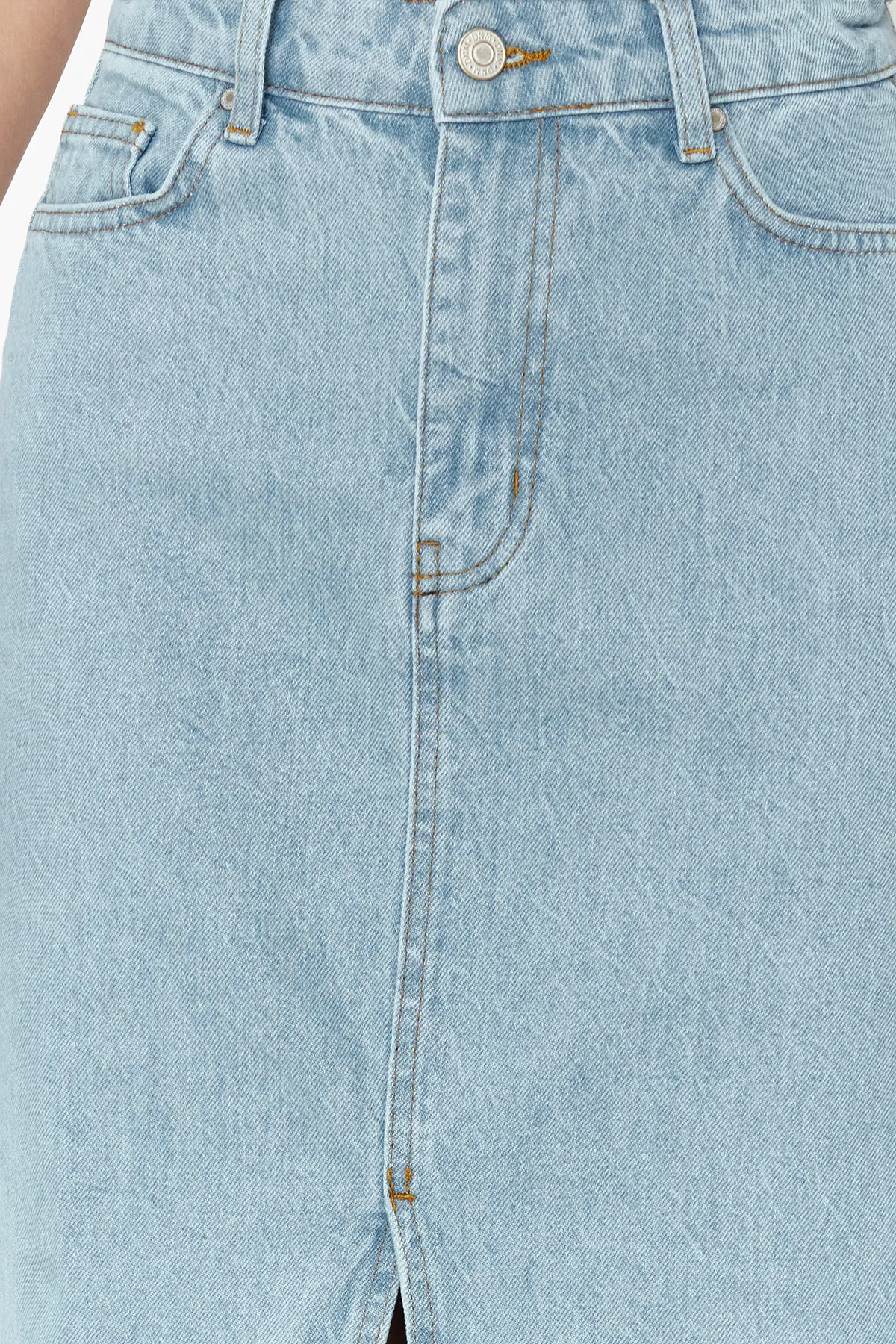 Trendyol Collection  Blauer geschlitzter Maxi-Jeansrock TWOSS23ET00290