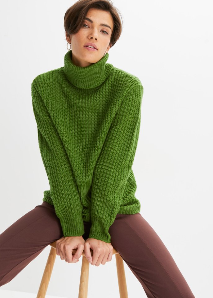Strickpullover mit Rollkragen