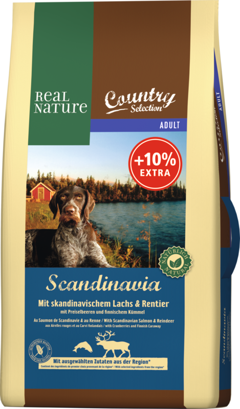 REAL NATURE Hundetrockenfutter REAL NATURE Country Scandinavia Lachs & Rentier 13,2 kg