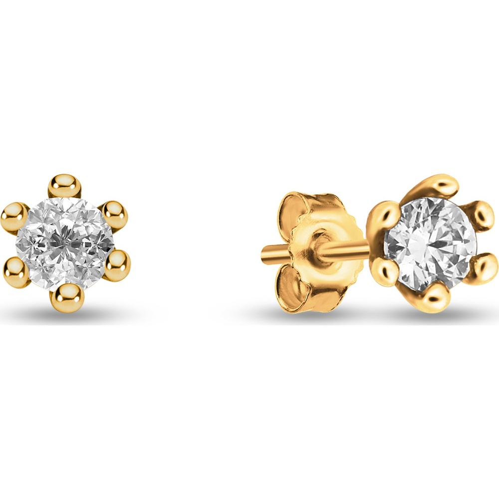 FAVS Boucles d'oreilles à fermoir à poussette 375 Or jaune Boucles d'oreilles