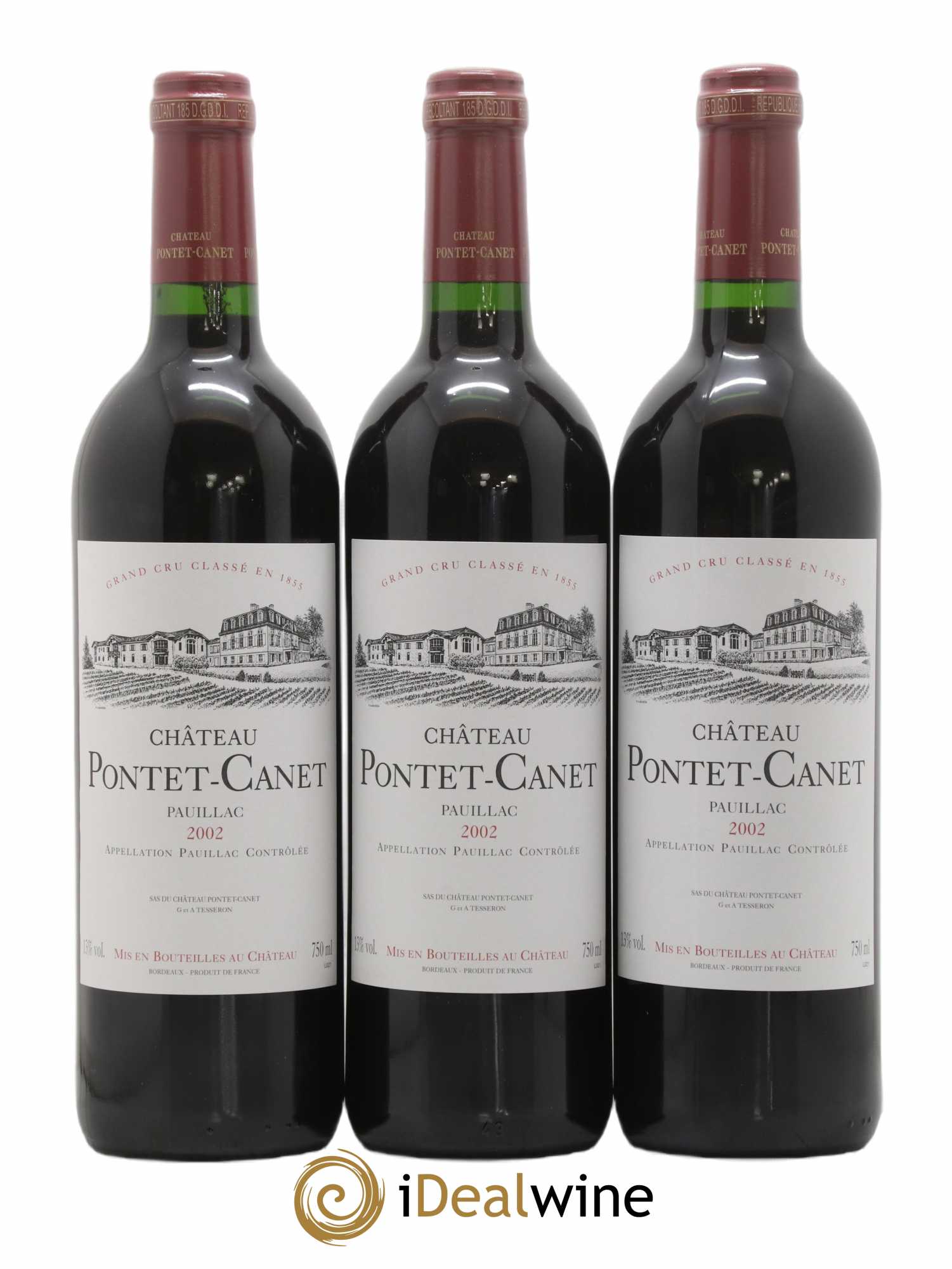 Château Pontet Canet 5ème Grand Cru Classé  2002 - Lot de 6 Bouteilles