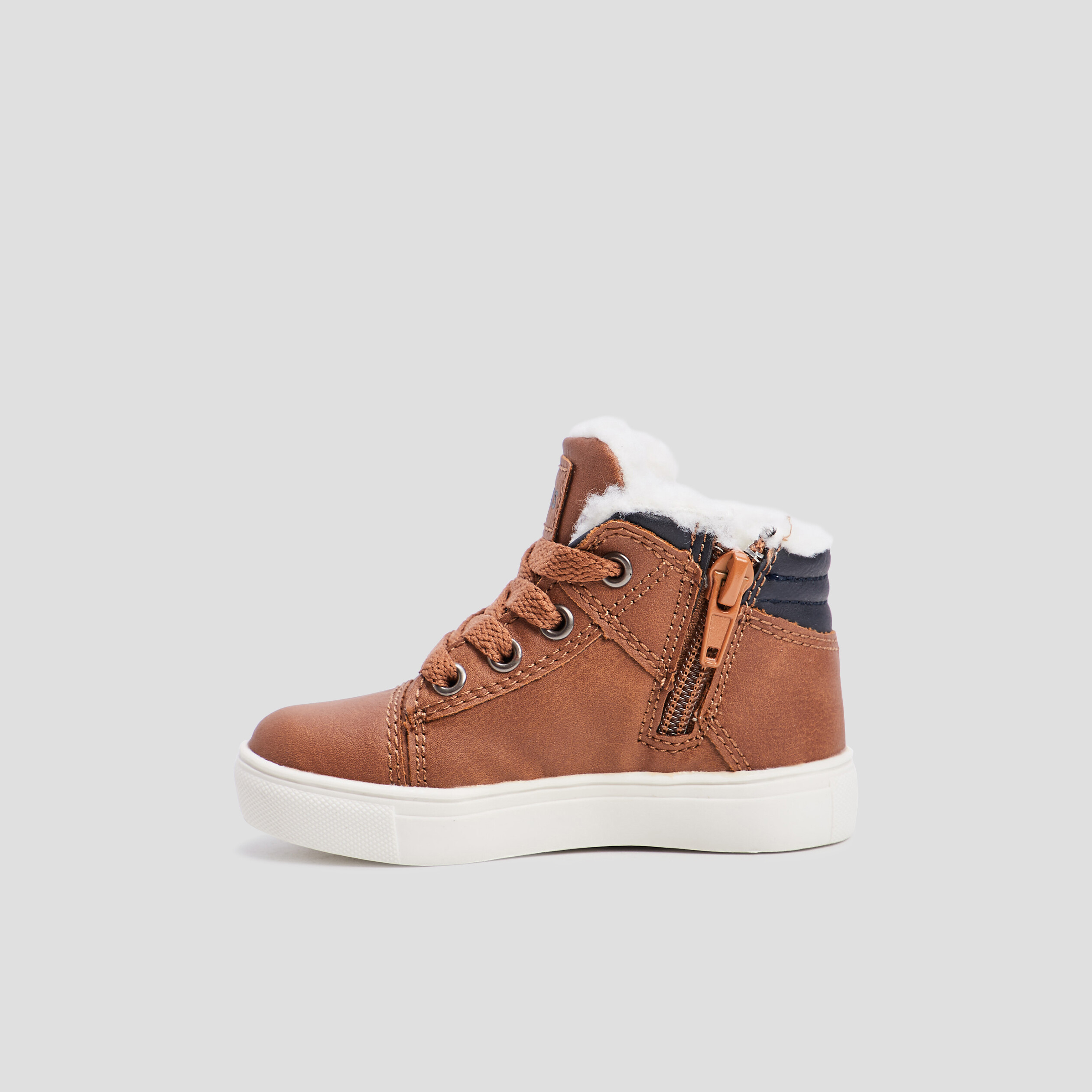 Baskets montantes zippées Creeks marron bébé garçon | La Halle