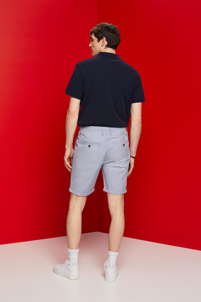 Gestreifte Chino-Shorts, 100 % Baumwolle