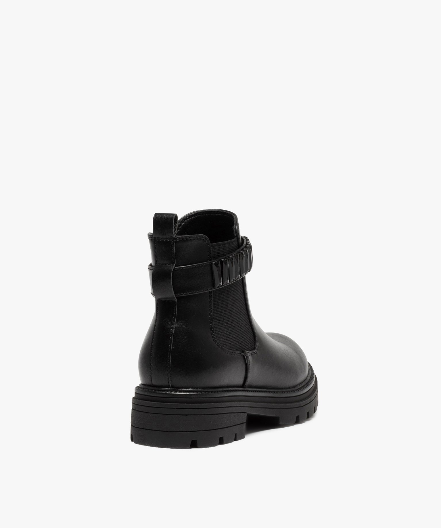 Boots fille chelsea à épaisse semelle crantée et bride fa... noir | GEMO