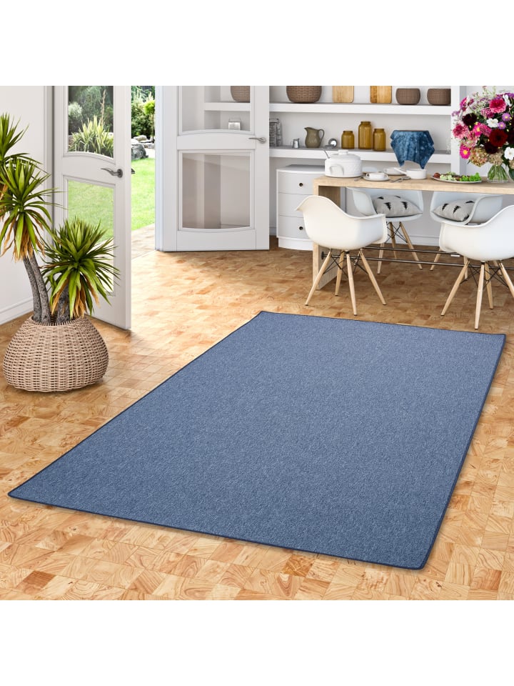 Snapstyle Feinschlingen Velour Teppich Strong in Dunkelblau günstig kaufen
