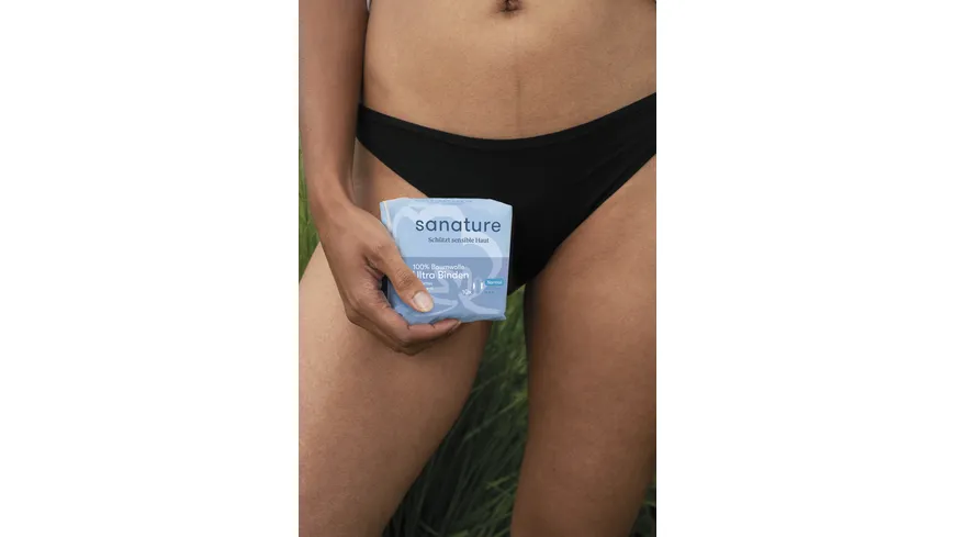 Sanature 100% Baumwolle Ultra Binden Normal mit Flügeln