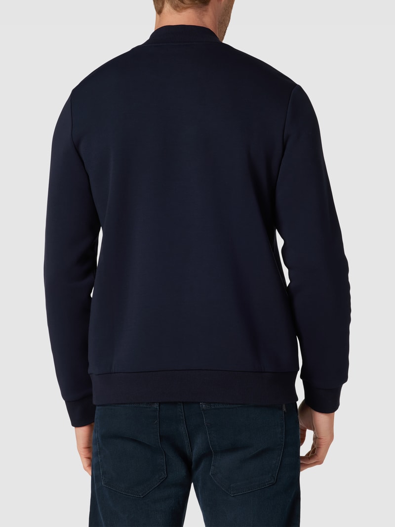 Sweatshirt mit Label-Details Modell 'Salbock' in marineblau
