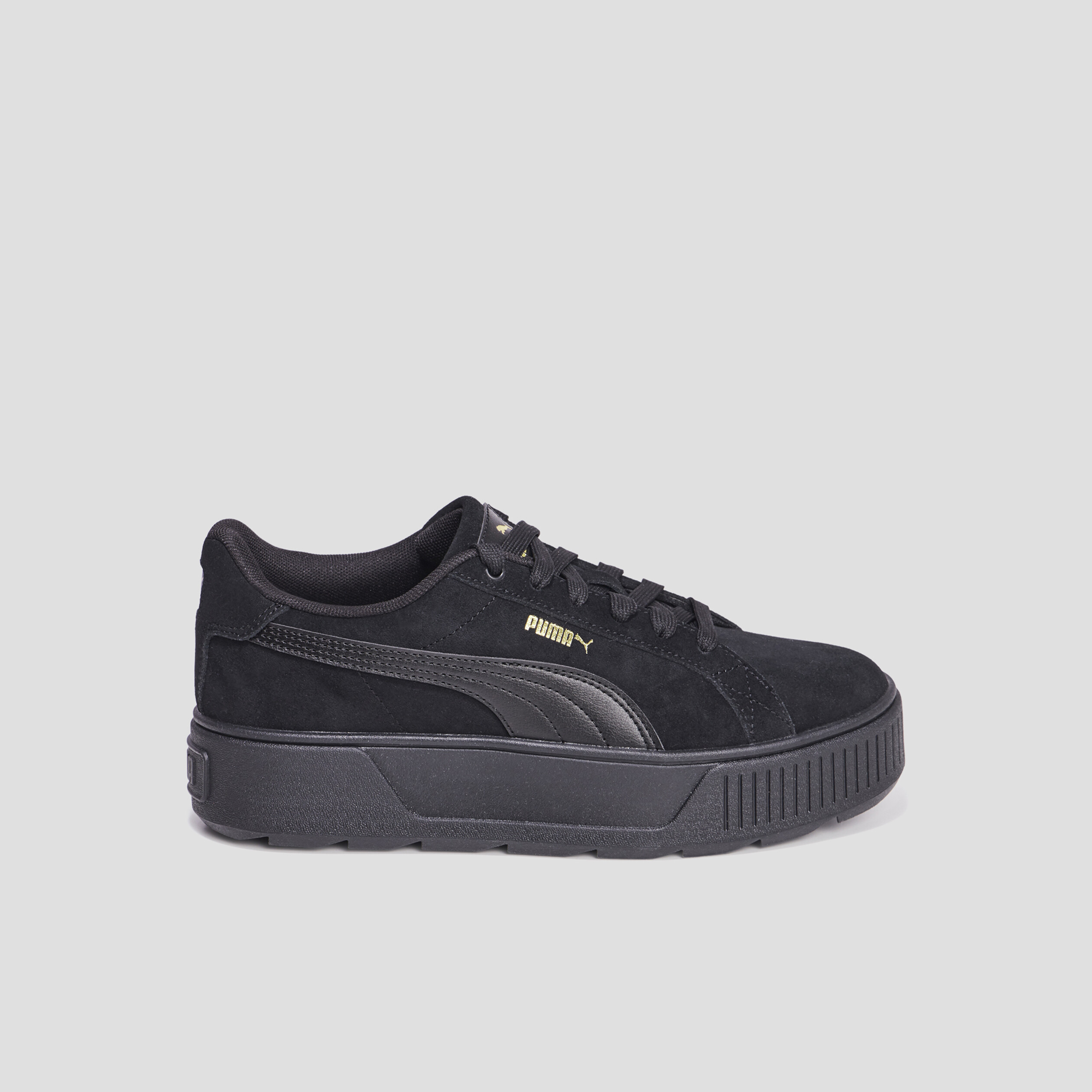 Tennis basses en cuir Puma Karmen Nub noir femme | La Halle