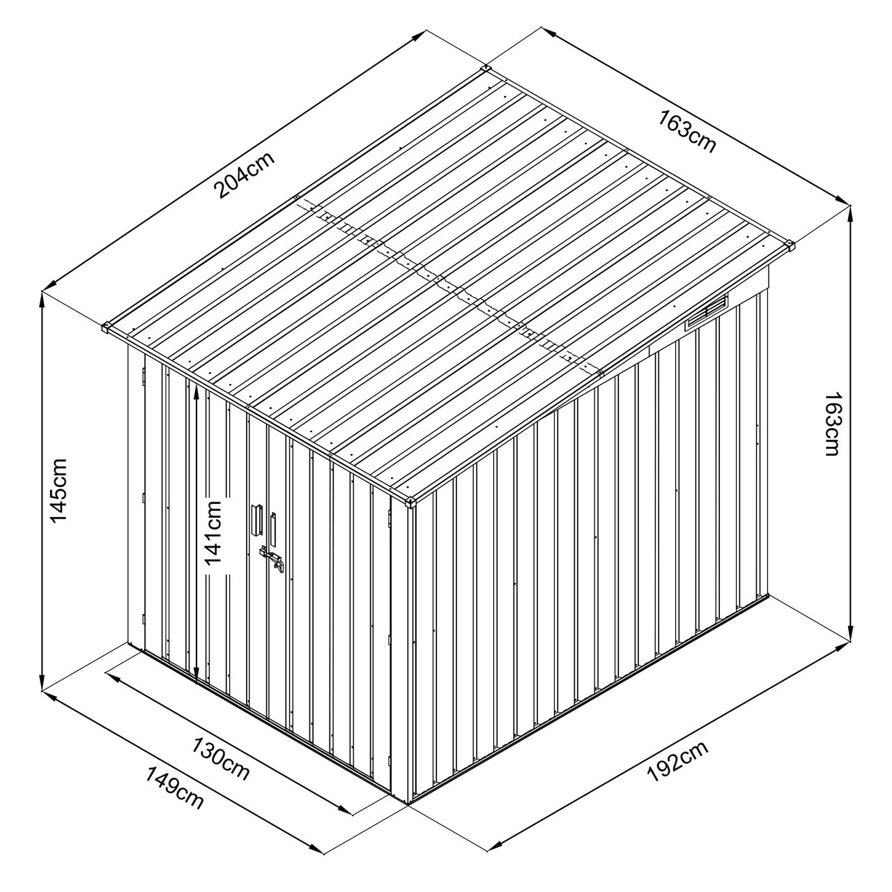 HC Garten & Freizeit Fahrradgarage-/Fahrradhaus-/Fahrradbox, ca. 204 x 163 x 163 cm