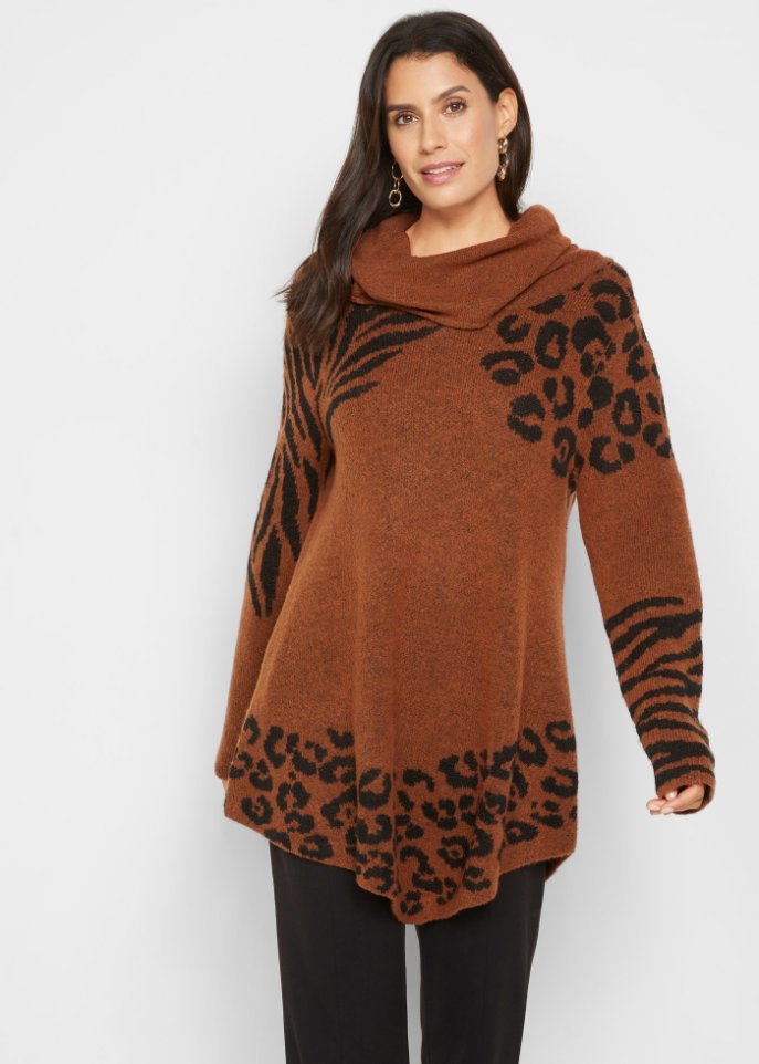 Asymetrischer Long-Pullover