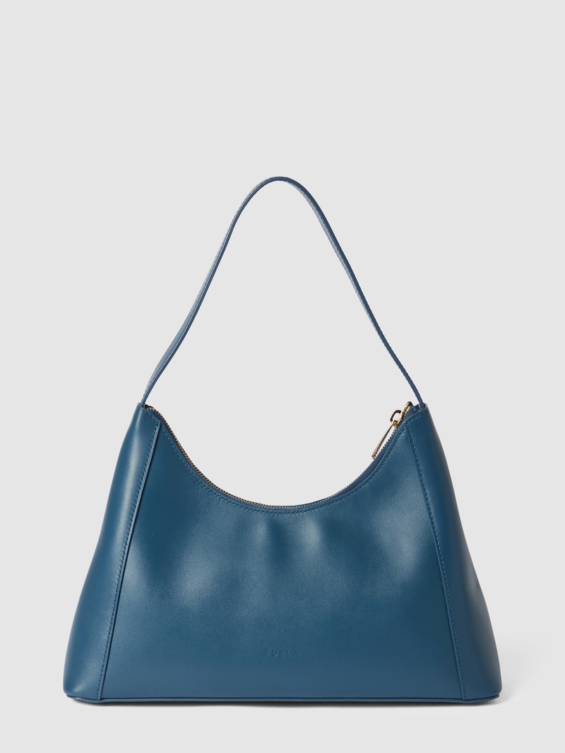 Hobo Bag mit Label-Applikation Modell 'DIAMANTE' in marineblau