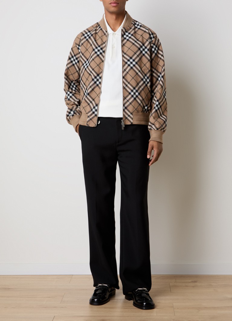 Giacca bomber Burberry Harrington a quadri in misto lana