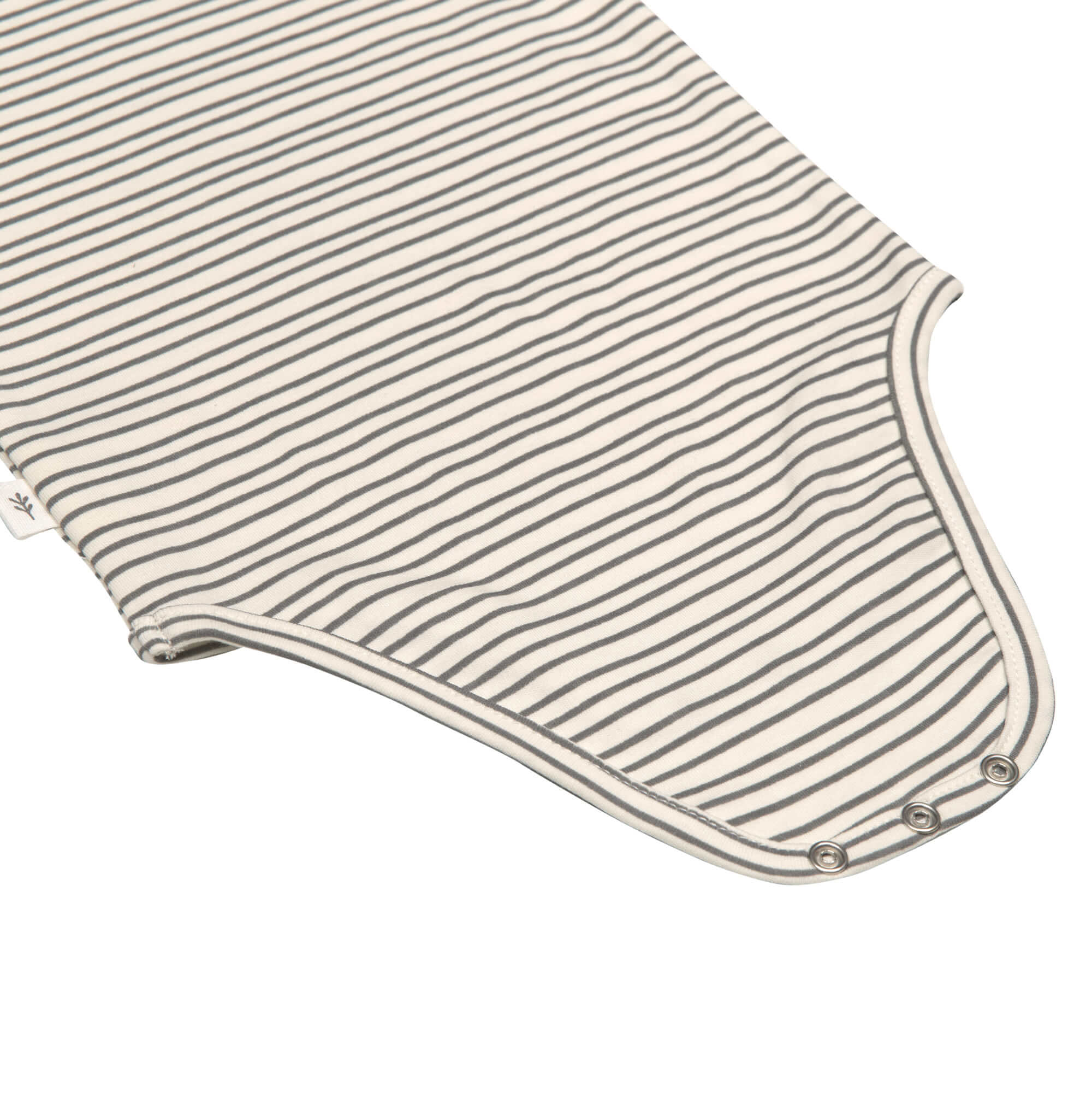 Baby Body langarm - Bio Baumwolle, Streifen, Grau