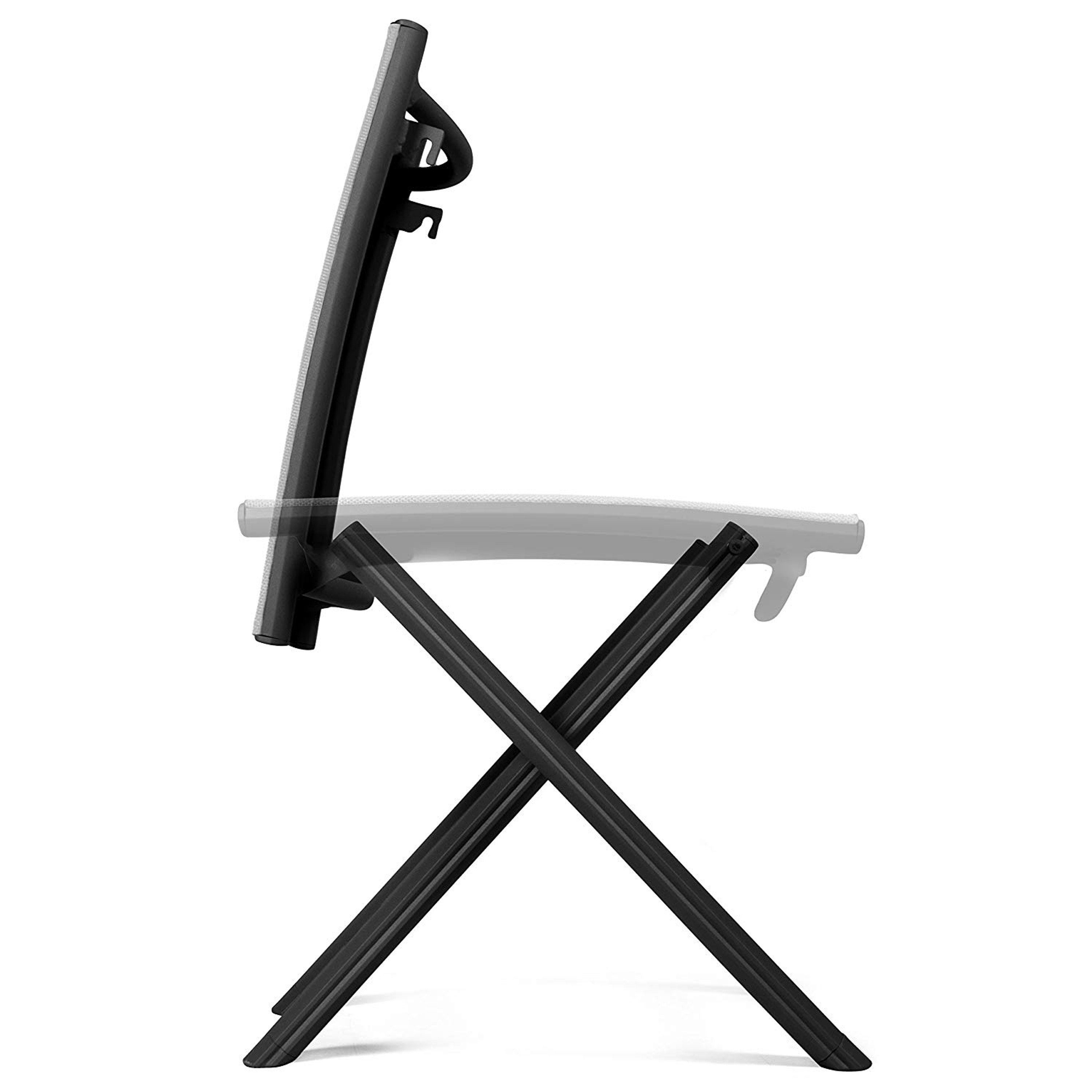 VANAGE Fußhocker VG-3384, gepolsterter Hocker in grau - klappbarer Fußhocker - Alu Klapphocker - Sitzhocker - Klappstuhl für Camping, Garten, Terrasse und Balkon geeignet