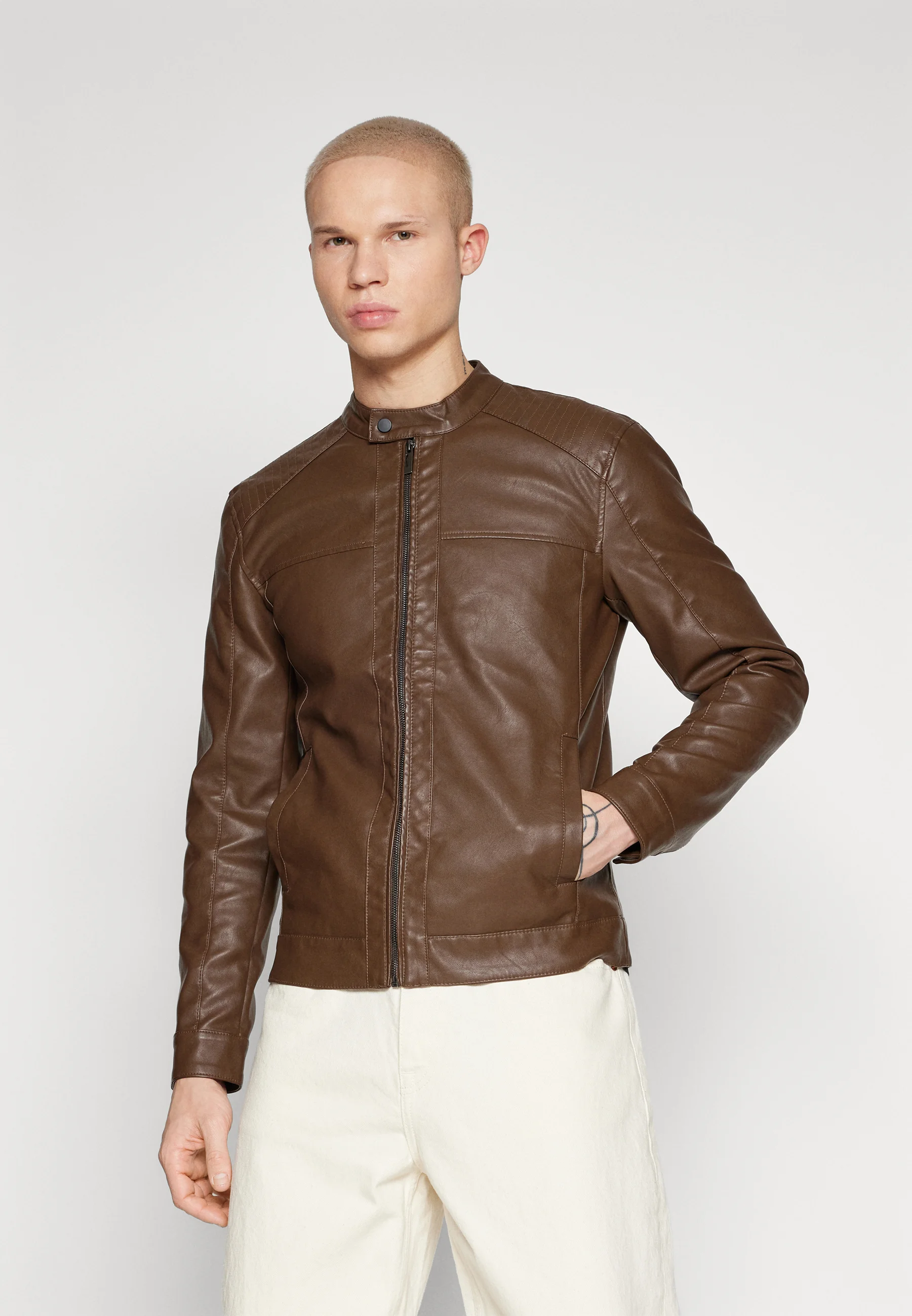 Only & Sons ONSMIKE RACER JACKET - Chaqueta de piel sintética