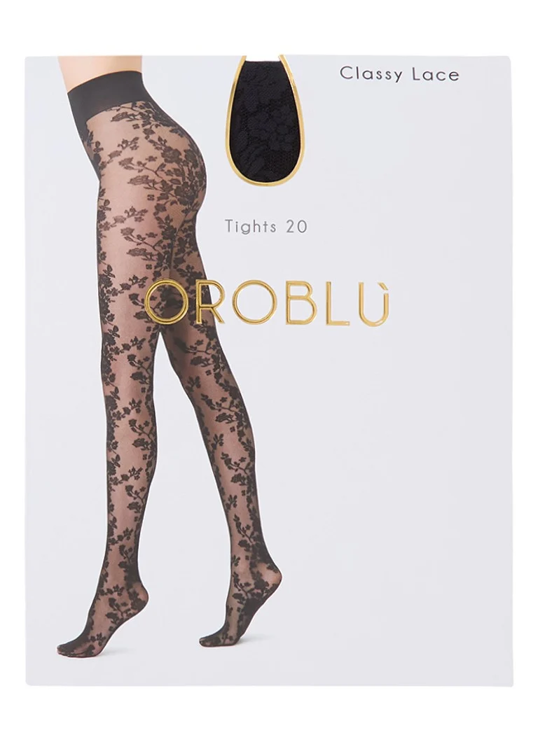 Colanți negri Oroblu Classy Lace, 20 denieri