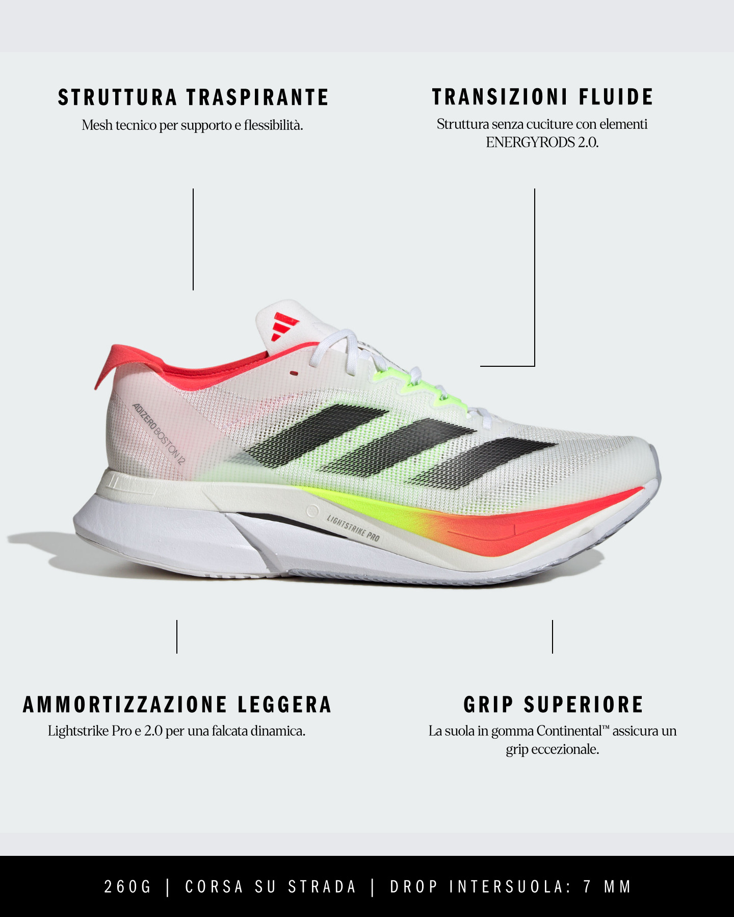 Löparskor Adidas Adizero Boston 12 M JQ2552