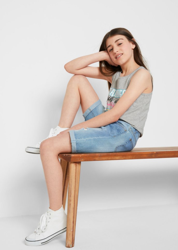 Mädchen Stretch-Jeans-Shorts